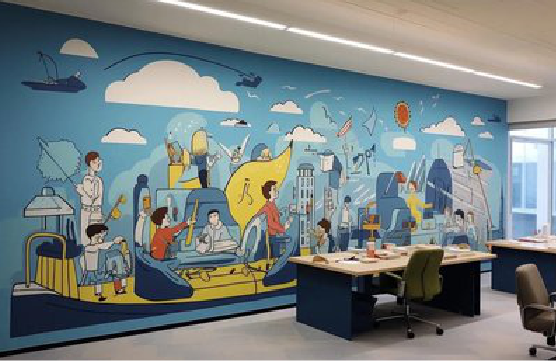 应城办公室墙绘的特点。